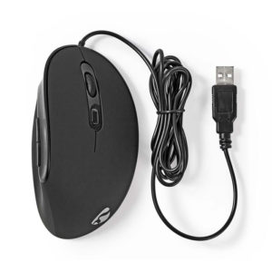 NEDIS ERGOMSWD100BK Ergonomic Wired Mouse 3200 dpi 6-Button Black | eLabstore.gr
