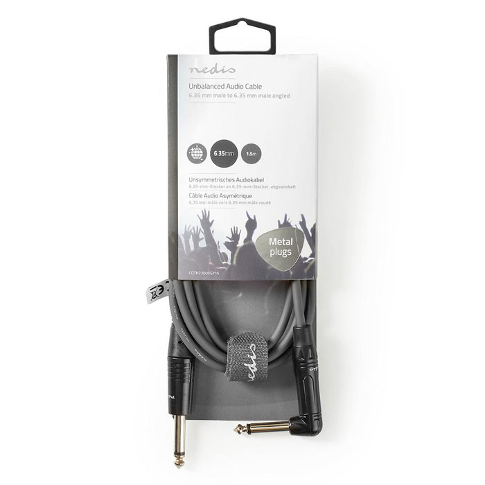 NEDIS COTH23005GY15 Unbalanced Audio Cable 6.35 mm Male - 6.35 mm Male Angled 1. | eLabstore.gr NEDIS COTH23005GY15 Unbalanced Audio Cable 6.35 mm Male - 6.35 mm Male Angled 1. | ΚΑΛΩΔΙΑ / ADAPTORS | elabstore.gr