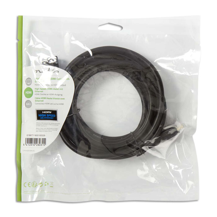 NEDIS CVGP34090BK30 High Speed HDMI Cable with Ethernet HDMI Connector - HDMI ou | eLabstore.gr NEDIS CVGP34090BK30 High Speed HDMI Cable with Ethernet HDMI Connector - HDMI ou | ΚΑΛΩΔΙΑ / ADAPTORS | elabstore.gr