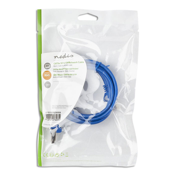 NEDIS CCGP85121BU15 Cat 5e SF/UTP Network Cable RJ45 Male - RJ45 Male 1.5 m Blue | eLabstore.gr NEDIS CCGP85121BU15 Cat 5e SF/UTP Network Cable RJ45 Male - RJ45 Male 1.5 m Blue | ΚΑΛΩΔΙΑ / ADAPTORS | elabstore.gr