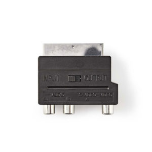 NEDIS CVGB31902BK Switchable SCART Adapter SCART Male - S-Video Female + 3x RCA | ΚΑΛΩΔΙΑ / ADAPTORS | elabstore.gr