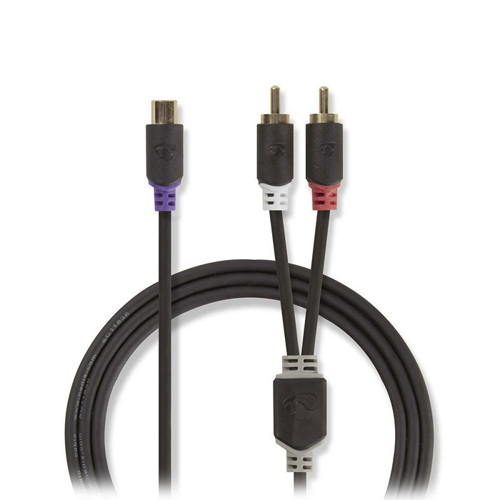 NEDIS CABW24020AT02 Subwoofer Cable 2x RCA Male - RCA Female 0.2 m Anthracite | eLabstore.gr NEDIS CABW24020AT02 Subwoofer Cable 2x RCA Male - RCA Female 0.2 m Anthracite | ΚΑΛΩΔΙΑ / ADAPTORS | elabstore.gr