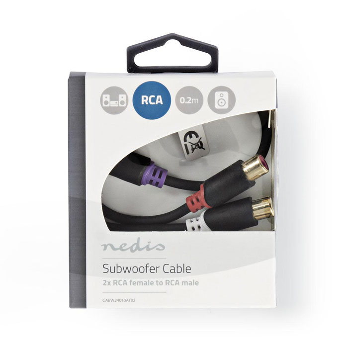 NEDIS CABW24020AT02 Subwoofer Cable 2x RCA Male - RCA Female 0.2 m Anthracite | eLabstore.gr NEDIS CABW24020AT02 Subwoofer Cable 2x RCA Male - RCA Female 0.2 m Anthracite | ΚΑΛΩΔΙΑ / ADAPTORS | elabstore.gr