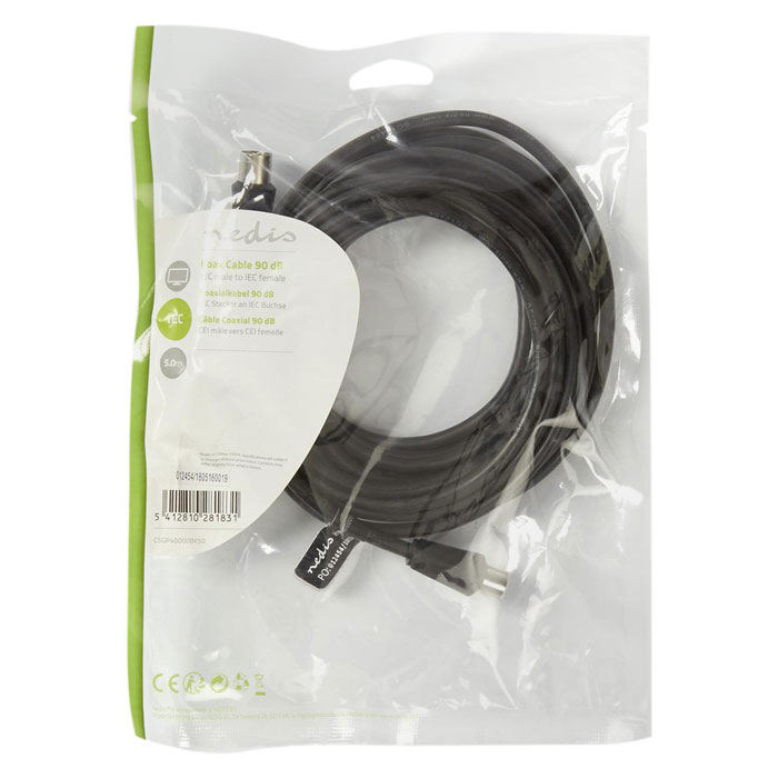NEDIS CSGP40000BK50 Coax Cable 90dB IEC (Coax) Male - IEC (Coax) Female 5.0 m Bl | eLabstore.gr NEDIS CSGP40000BK50 Coax Cable 90dB IEC (Coax) Male - IEC (Coax) Female 5.0 m Bl | ΚΑΛΩΔΙΑ / ADAPTORS | elabstore.gr
