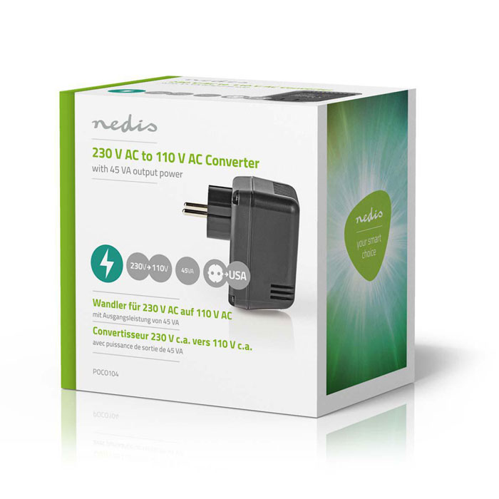NEDIS POCO104 Power Converter 230 V AC - 110V AC 45 W Unearthed USA Output | eLabstore.gr NEDIS POCO104 Power Converter 230 V AC - 110V AC 45 W Unearthed USA Output | ΜΠΑΤΑΡΙΕΣ / ENERGY | elabstore.gr