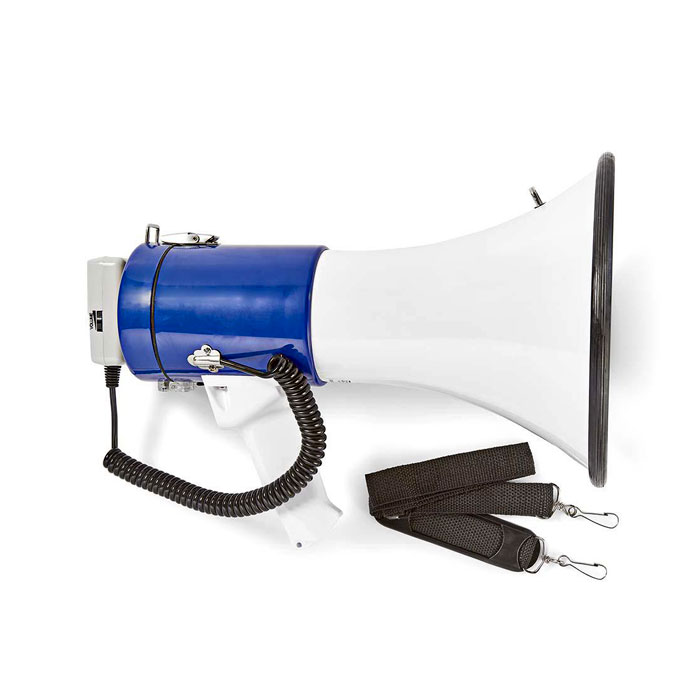 NEDIS MEPH200WT Megaphone 25 W 1500 m Range Detachable Microphone White/Blue | eLabstore.gr NEDIS MEPH200WT Megaphone 25 W 1500 m Range Detachable Microphone White/Blue - Image 6