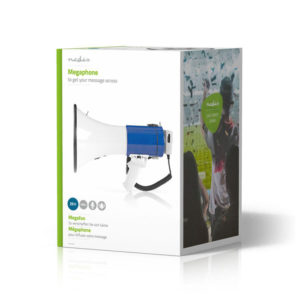 NEDIS MEPH200WT Megaphone 25 W 1500 m Range Detachable Microphone White/Blue | eLabstore.gr NEDIS MEPH200WT Megaphone 25 W 1500 m Range Detachable Microphone White/Blue | eLabstore.gr