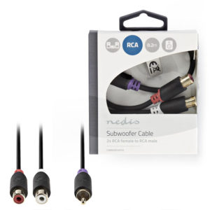 NEDIS CABW24010AT02 Subwoofer Cable RCA Male - 2x RCA Female 0.2 m Anthracite | ΚΑΛΩΔΙΑ / ADAPTORS | elabstore.gr