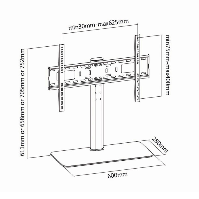NEDIS TVSM2030BK Fixed TV Stand 32-65" Max 45 kg 4 Height Positions | eLabstore.gr NEDIS TVSM2030BK Fixed TV Stand 32-65" Max 45 kg 4 Height Positions | ΕΙΚΟΝΑ / ΗΧΟΣ | elabstore.gr