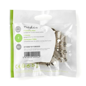 NEDIS CSVC41902ME F Connector Male | For 7.4mm Coaxial Cables 25 pieces Metal | ΚΑΛΩΔΙΑ / ADAPTORS | elabstore.gr