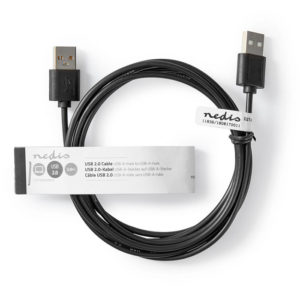 NEDIS CCGT60000BK20 USB 2.0 Cable A Male - A Male 2.00 m Black | ΚΑΛΩΔΙΑ / ADAPTORS | elabstore.gr