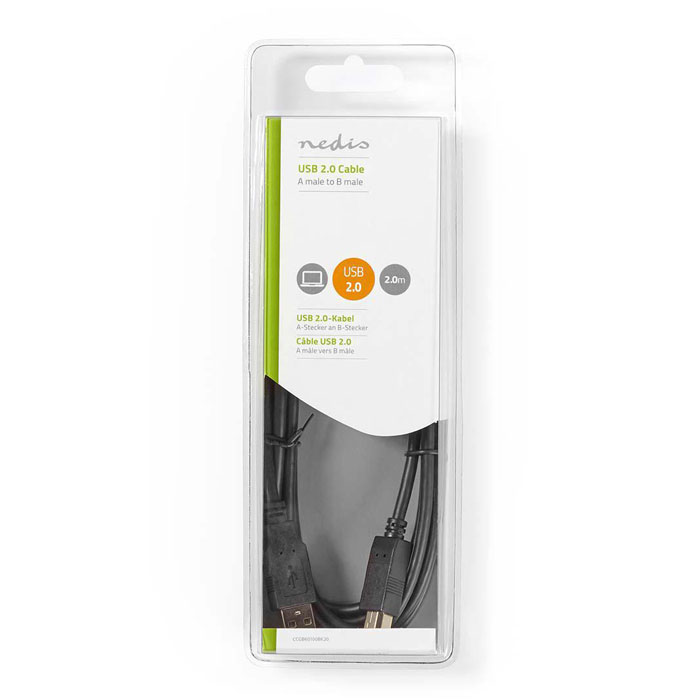 NEDIS CCGB60100BK20 USB 2.0 Cable A Male - B Male 2.0 m Black | eLabstore.gr NEDIS CCGB60100BK20 USB 2.0 Cable A Male - B Male 2.0 m Black | ΚΑΛΩΔΙΑ / ADAPTORS | elabstore.gr