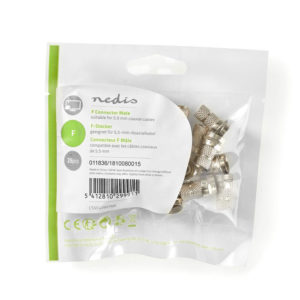 NEDIS CSVC41907ME F Connector Male For 5.5mm Coaxial Cables 25 pieces Metal | ΚΑΛΩΔΙΑ / ADAPTORS | elabstore.gr