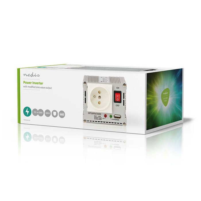 NEDIS PIMS30012E Power Inverter Modified Sine Wave 12V DC - 230V AC 300W 1x Pin | eLabstore.gr NEDIS PIMS30012E Power Inverter Modified Sine Wave 12V DC - 230V AC 300W 1x Pin - Image 6
