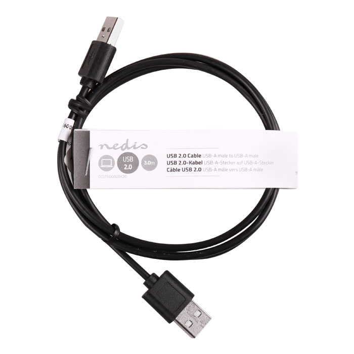 NEDIS CCGT60000BK30 USB 2.0 Cable A Male - A Male 3.00 m Black | eLabstore.gr NEDIS CCGT60000BK30 USB 2.0 Cable A Male - A Male 3.00 m Black | ΚΑΛΩΔΙΑ / ADAPTORS | elabstore.gr
