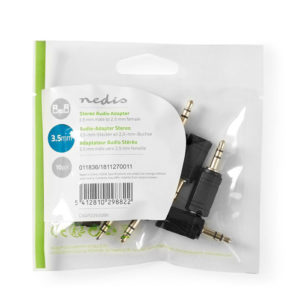 NEDIS CAGP22930BK Stereo Audio Adapter 3.5 mm Male - 2.5 mm Female 10 pieces Bla | ΚΑΛΩΔΙΑ / ADAPTORS | elabstore.gr