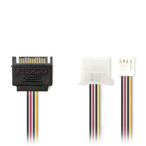 NEDIS CCGP73550VA015 Internal Power Cable SATA 15-pin Male - Molex Female + FDD | ΚΑΛΩΔΙΑ / ADAPTORS | elabstore.gr