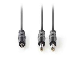 NEDIS COTH23200GY15 Stereo Audio Cable 2x 6.35 mm Male - 3.5 mm Male 1.5m Grey | ΚΑΛΩΔΙΑ / ADAPTORS | elabstore.gr