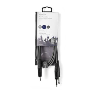 NEDIS COTH23200GY15 Stereo Audio Cable 2x 6.35 mm Male - 3.5 mm Male 1.5m Grey | ΚΑΛΩΔΙΑ / ADAPTORS | elabstore.gr