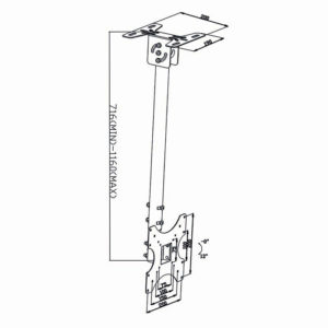 NEDIS TVCM1330BK Full Motion TV Ceiling Mount 26-42" Max 20 kg Adjustable Height | eLabstore.gr