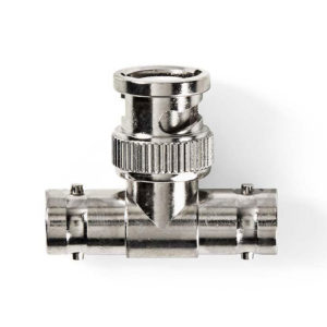 NEDIS CVGP01945ME Antenna Adapter BNC Male - 2x BNC Female 10 pieces Metal | ΚΑΛΩΔΙΑ / ADAPTORS | elabstore.gr