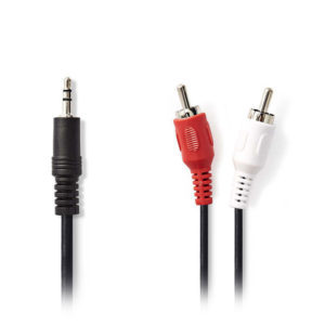 NEDIS CAGP22200BK20 Stereo Audio Cable 3.5 mm Male - 2x RCA Male 2.0 m Black | ΚΑΛΩΔΙΑ / ADAPTORS | elabstore.gr