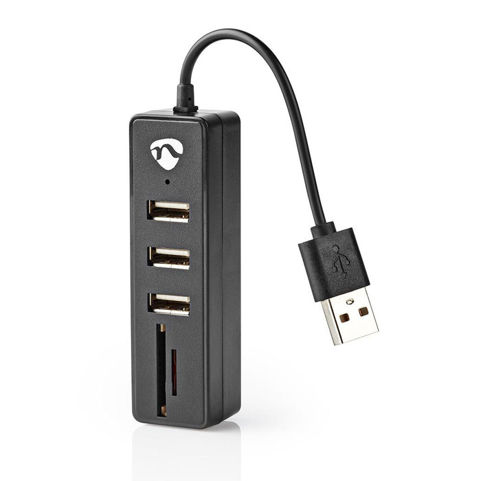 NEDIS UHUBCU2320BK USB Hub 3-Port USB 2.0 Card Reader SD/MicroSD Black | eLabstore.gr NEDIS UHUBCU2320BK USB Hub 3-Port USB 2.0 Card Reader SD/MicroSD Black | ΠΕΡΙΦΕΡΕΙΑΚΑ Η/Υ & LAPTOP | elabstore.gr