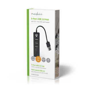 NEDIS UHUBCU2320BK USB Hub 3-Port USB 2.0 Card Reader SD/MicroSD Black | eLabstore.gr NEDIS UHUBCU2320BK USB Hub 3-Port USB 2.0 Card Reader SD/MicroSD Black | ΠΕΡΙΦΕΡΕΙΑΚΑ Η/Υ & LAPTOP | elabstore.gr
