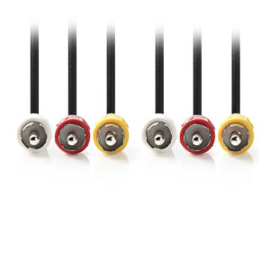 NEDIS CVGB24300BK15 Composite Video Cable 3x RCA Male - 3x RCA Male 1.5 m Black | ΚΑΛΩΔΙΑ / ADAPTORS | elabstore.gr
