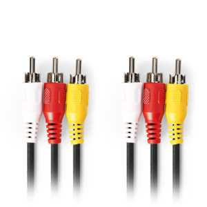 NEDIS CVGB24300BK15 Composite Video Cable 3x RCA Male - 3x RCA Male 1.5 m Black | ΚΑΛΩΔΙΑ / ADAPTORS | elabstore.gr