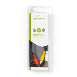 NEDIS CVGB24300BK15 Composite Video Cable 3x RCA Male - 3x RCA Male 1.5 m Black | ΚΑΛΩΔΙΑ / ADAPTORS | elabstore.gr