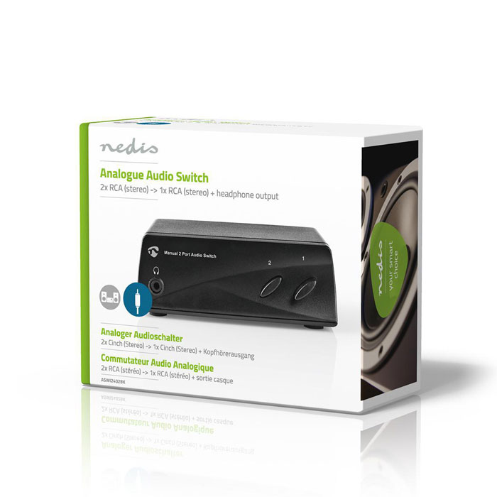NEDIS ASWI2402BK Analogue Audio Switch 2x RCA Stereo Input 1x RCA Stereo Output+ | eLabstore.gr NEDIS ASWI2402BK Analogue Audio Switch 2x RCA Stereo Input 1x RCA Stereo Output+ | ΕΙΚΟΝΑ / ΗΧΟΣ | elabstore.gr
