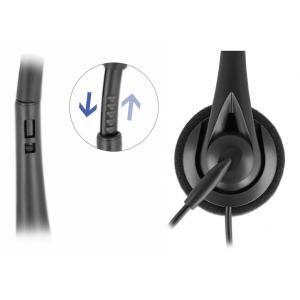 DELOCK headphones με μικρόφωνο 27179, stereo, USB, volume control, μαύρα | Συνοδευτικά PC | elabstore.gr