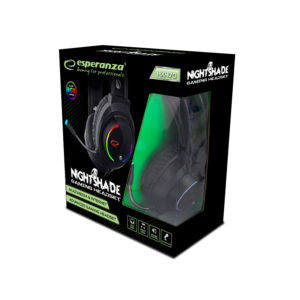 Nightshade Ακουστικό με μικρόφωνο gaming Μαύρο με φωτισμό RGB EGH470 | Gaming | elabstore.gr