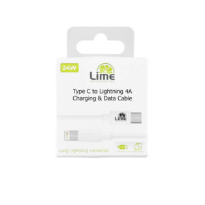 Καλώδιο Type C Long σε Lightning Long 4.0A Φόρτισης - Data 1m Λευκό LCL01 Lime | Περιφερειακά | elabstore.gr