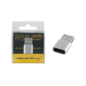 Μετατροπέας TYPE C FEMALE TO USB 2.0 MALE 2.4A WHITE NSP | Περιφερειακά | elabstore.gr