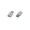 Μετατροπέας LONG TYPE C FEMALE ΣΕ USB 3.0 MALE 2.4A SILVER NSP | Περιφερειακά | elabstore.gr