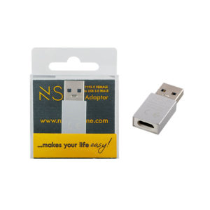 Μετατροπέας LONG TYPE C FEMALE ΣΕ USB 3.0 MALE 2.4A SILVER NSP | Περιφερειακά | elabstore.gr