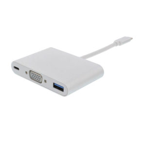 Adaptor USB-C Male σε VGA, USB3.0, USB-C Female Well ADAPT-USBC-VGA/USB3.0/PD-WL | Αξεσουάρ | elabstore.gr