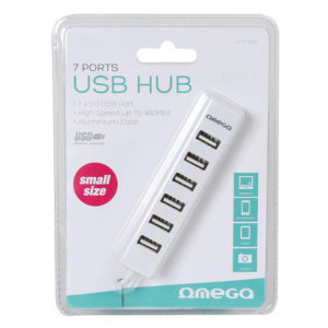 USB 2.0 HUB 7-Port White Omega OUH7PW | Περιφερειακά | elabstore.gr