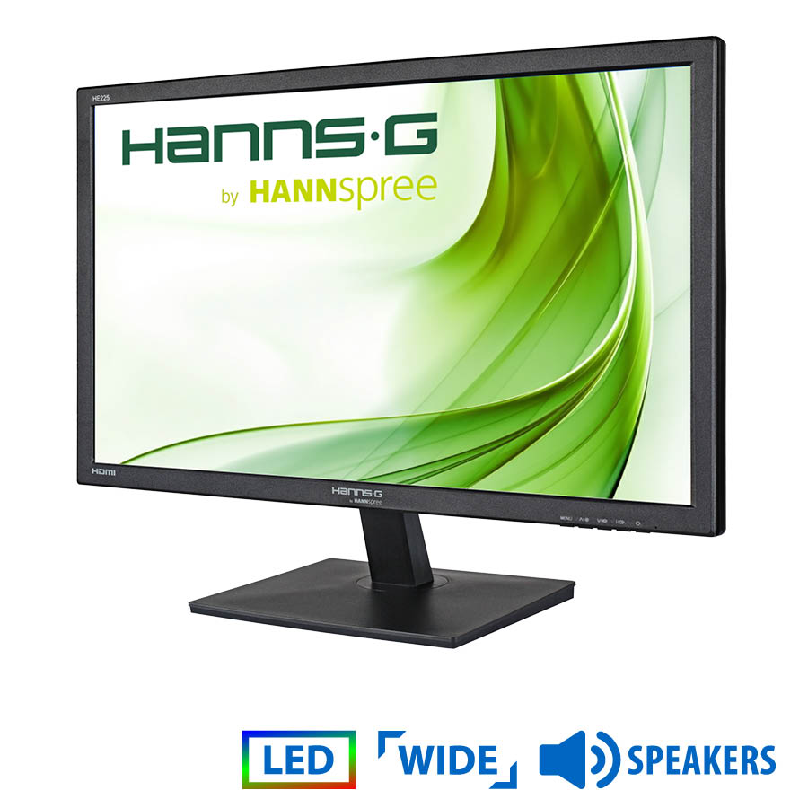 Used Monitor HE225 LED/ Hannsg/ 22"/ 1920x1080/ Wide/ Black/ w/ Speakers/ VGA & DVI-D | eLabstore.gr Used Monitor HE225 LED/Hannsg/22"/1920x1080/Wide/Black/w/Speakers/VGA & DVI-D | Refurbished | elabstore.gr