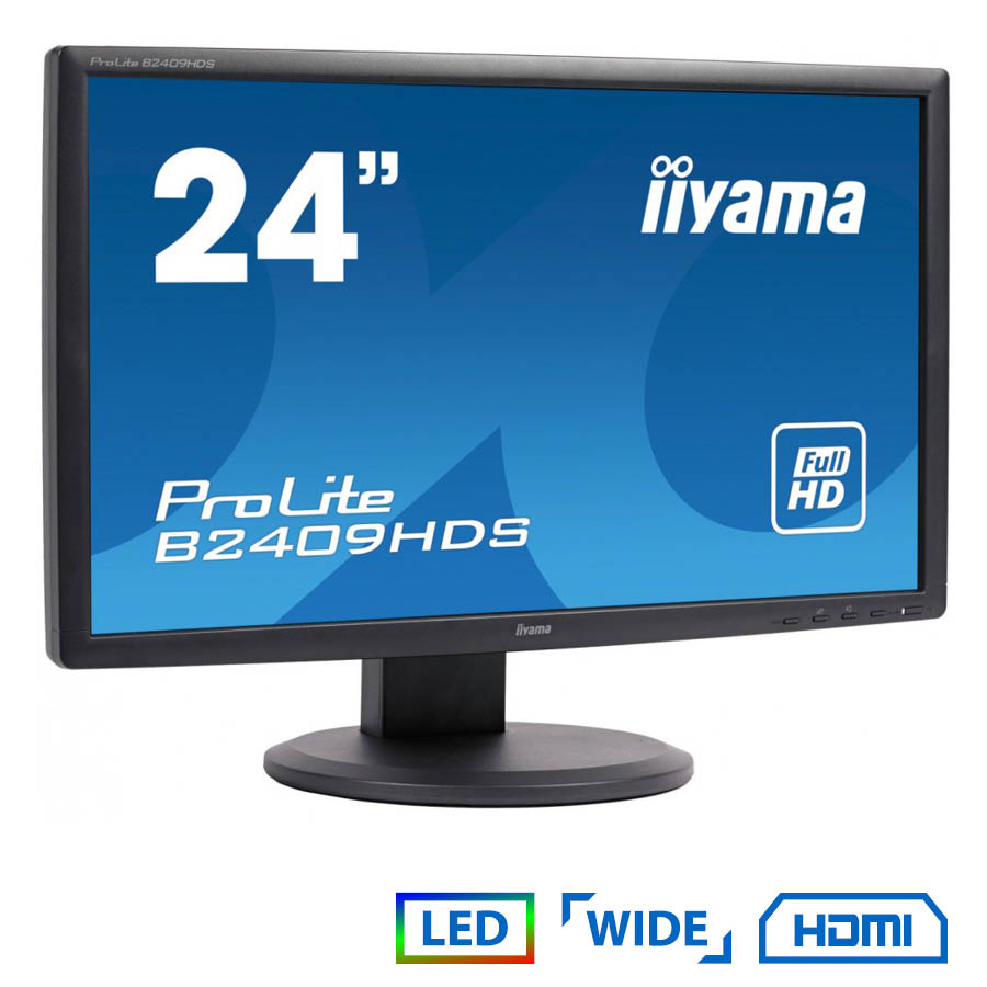 Used Monitor B2409HDS LED/iiyama/24"/1920x1080/Wide/Black/VGA & HDMI & DVI-D | eLabstore.gr Used Monitor B2409HDS LED/iiyama/24"/1920x1080/Wide/Black/VGA & HDMI & DVI-D | Refurbished | elabstore.gr