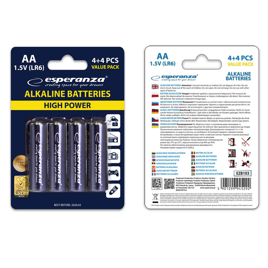 Μπαταρία LR6 AA 8τεμ Αλκαλική EZB103 | eLabstore.gr Μπαταρία LR6 AA 8τεμ Αλκαλική EZB103 | Μπαταρίες | elabstore.gr