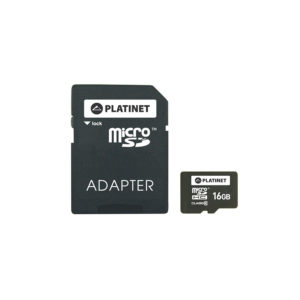 PLATINET microSDHC Secure digital + adapter SD 16GB CLASS 10 PMMSD1610 | Περιφερειακά | elabstore.gr