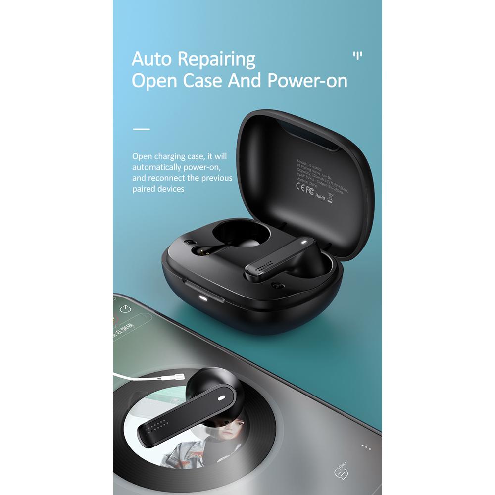USAMS earbuds US-SM001 με θήκη φόρτισης, True Wireless, μαύρα | eLabstore.gr USAMS earbuds US-SM001 με θήκη φόρτισης, True Wireless, μαύρα - Image 6