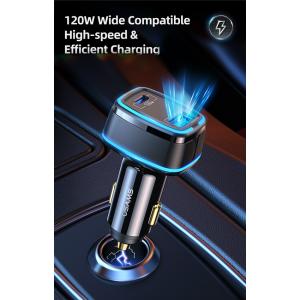USAMS φορτιστής αυτοκινήτου US-CC142, USB & Type-C, 120W, μαύρος | Αξεσουάρ κινητών | elabstore.gr