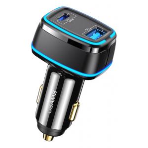 USAMS φορτιστής αυτοκινήτου US-CC142, USB & Type-C, 120W, μαύρος | Αξεσουάρ κινητών | elabstore.gr