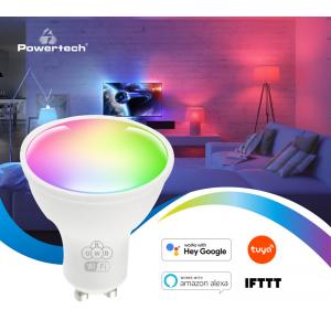 POWERTECH Smart λάμπα LED GU10-001, Wi-Fi, 5W, GU10, RGB 2700-6500K | Φωτισμός | elabstore.gr