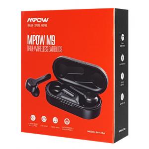 MPOW earphones με θήκη φόρτισης M9 BH413A, True Wireless, μαύρα | Αξεσουάρ κινητών | elabstore.gr