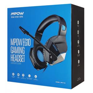 MPOW gaming headset EG10 BH414A LED, multiplatform, 3.5mm, μαύρο-μπλε | Συνοδευτικά PC | elabstore.gr